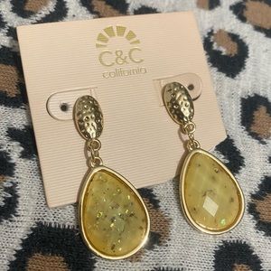 C&C California Gold Earrings with Synthetic Opal Specks